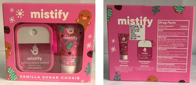 Label (Mistify Vanilla Sugar Cookies Hand Sanitizer Compressed)